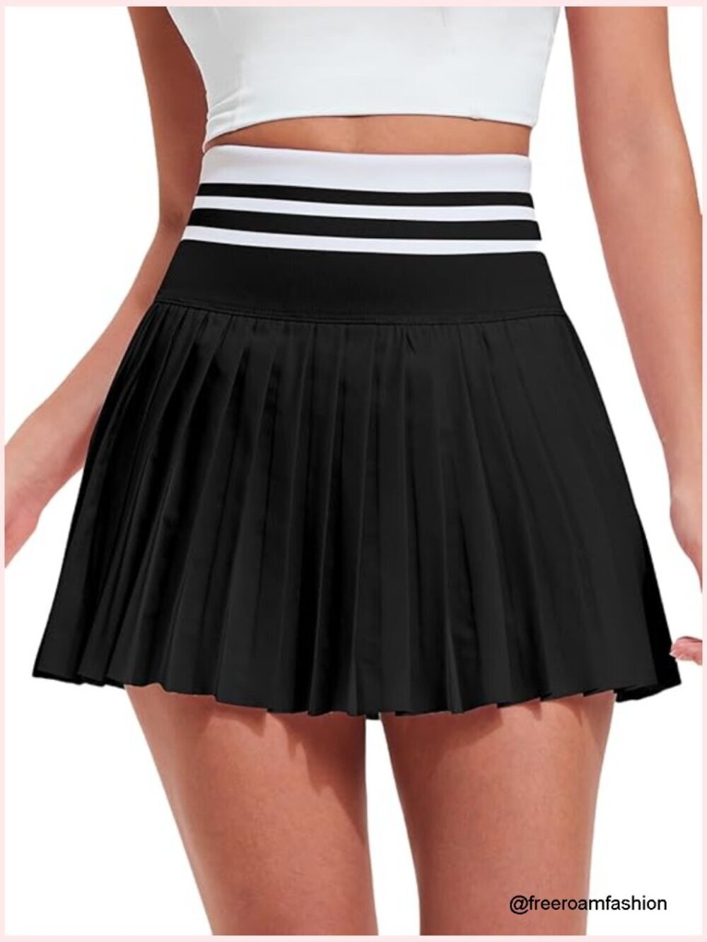 Pleated Tennis Skort with Shorts High Waisted Workout Skirt with Pockets